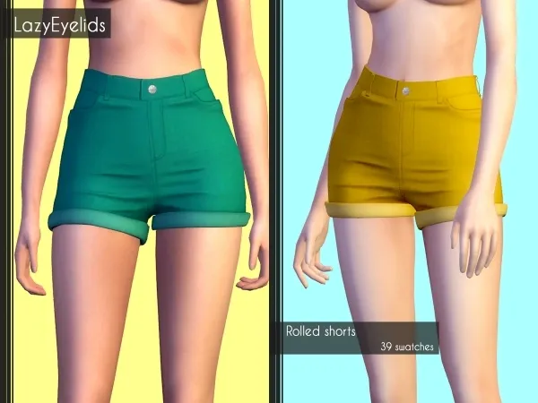 Alpha Rolled shorts - The Sims 4 Custom Content