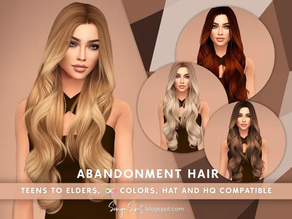 Alpha Abandonment Hair by SonyaSims - The Sims 4 Custom Content