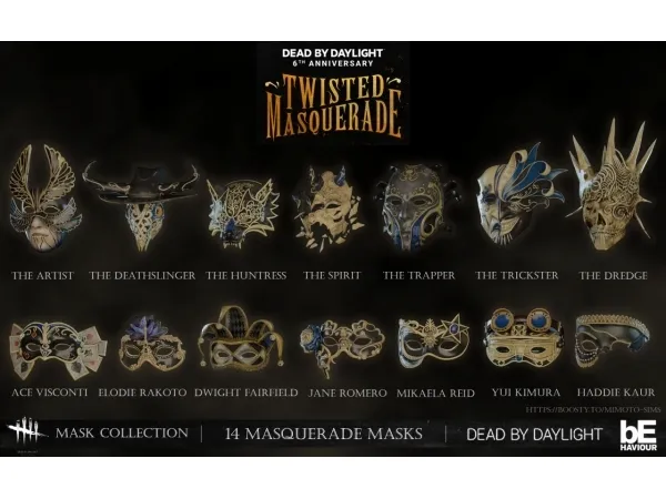 Alpha Dead by Daylight Twisted Masquerade Masks Set - The Sims 4 Custom Content