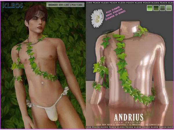 Alpha Andrius Vine Necklace - The Sims 4 Custom Content