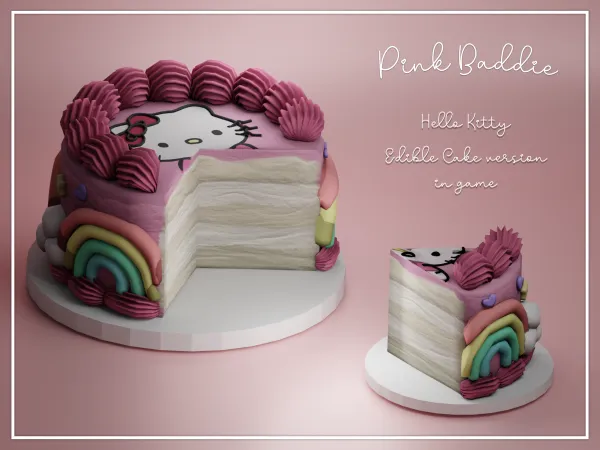 Alpha Hello Kitty Edible Cake - The Sims 4 Custom Content