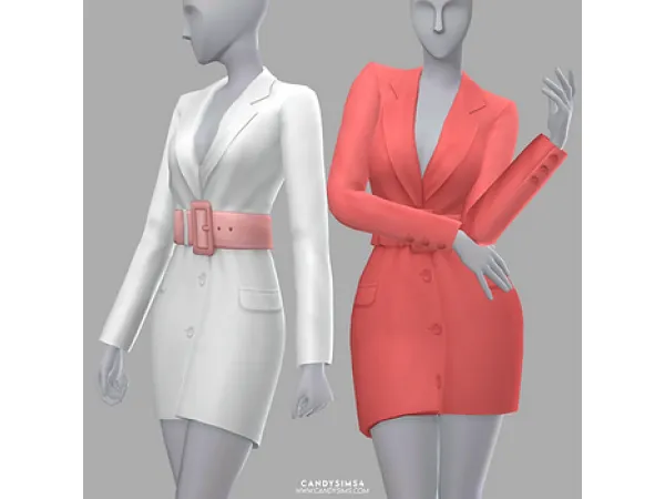 Maxis Match felicia blazer dress - The Sims 4 Custom Content