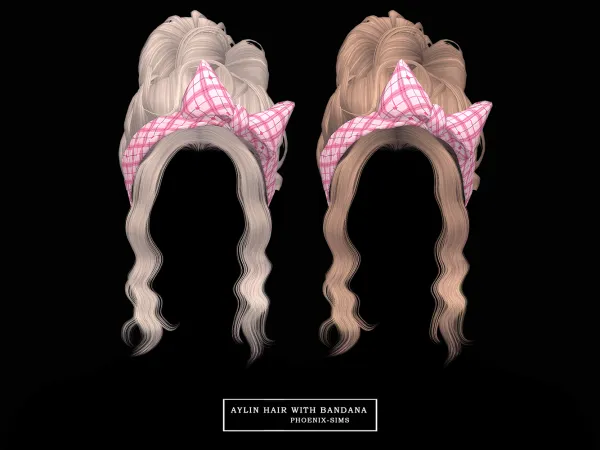 Alpha Aylin Hair with Bandana - The Sims 4 Custom Content