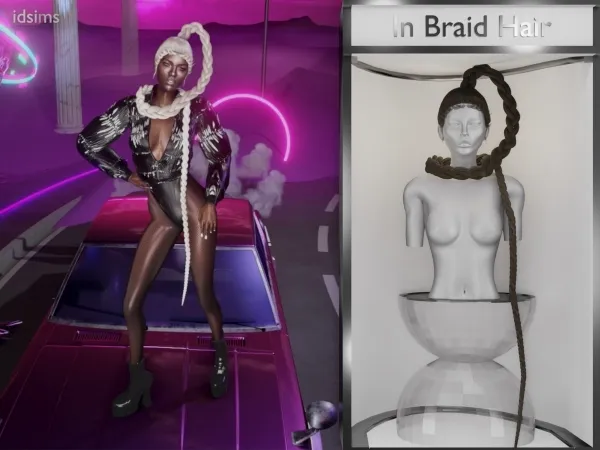 Alpha In Braid Hair - The Sims 4 Custom Content