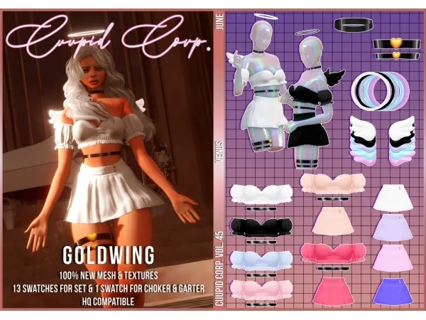 Alpha cuupid crop goldwing by missme12 - The Sims 4 Custom Content