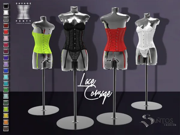 Alpha SAVAGE x FENTY Lace Corsage - The Sims 4 Custom Content