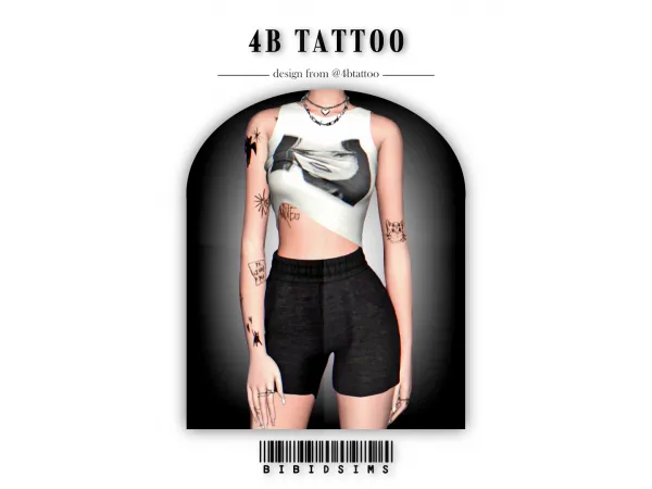 Mix 4B tattoo by simsfinds - The Sims 4 Custom Content