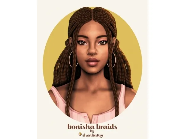 Maxis Match bonisha braids by sheabuttyr - The Sims 4 Custom Content