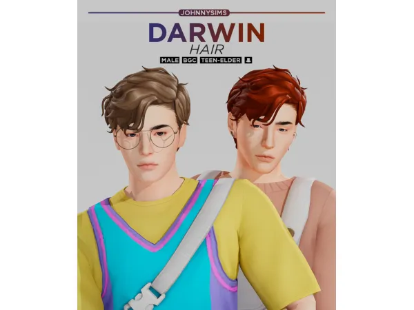 Maxis Match Darwin Hair by johnnysims - The Sims 4 Custom Content
