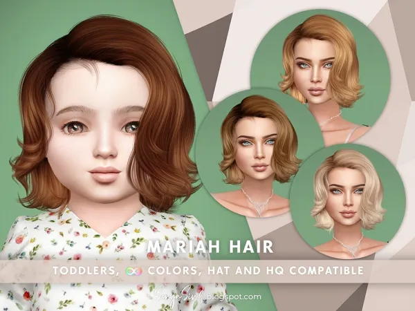 Alpha MARIAH HAIR (TODDLER) by SONYASIMS - The Sims 4 Custom Content