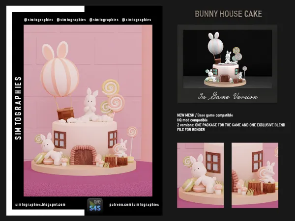 Alpha Bunny House Cake - The Sims 4 Custom Content