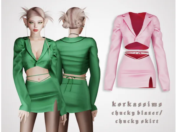 Alpha Chucky BlazerSkirt by korkassims - The Sims 4 Custom Content