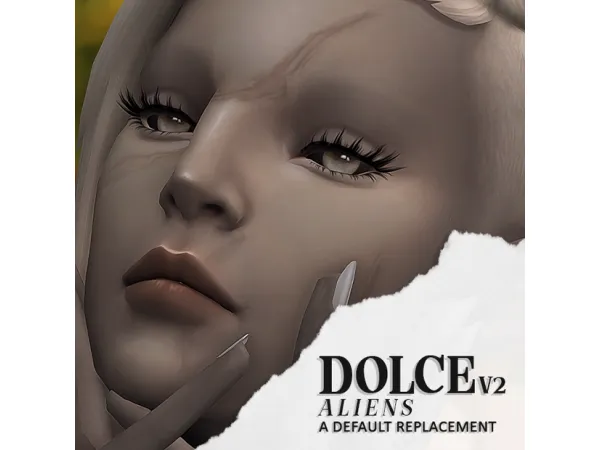 Maxis Match dolce v2 aliens default eye replacement by Wrixie update - The Sims 4 Custom Content