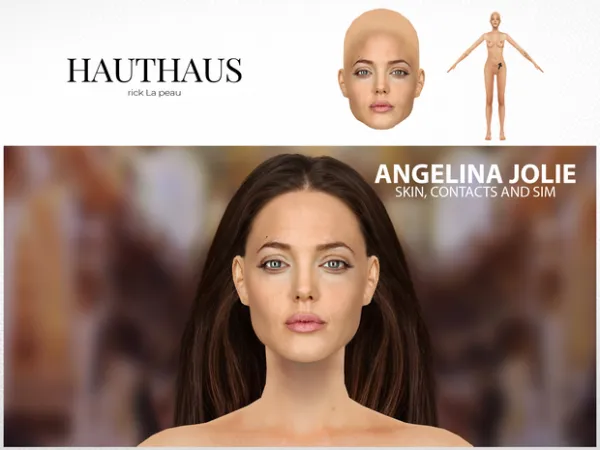Alpha Angelina Jolie Skin and Sim for (ULTRA REALISTIC) by Hauthaus - The Sims 4 Custom Content