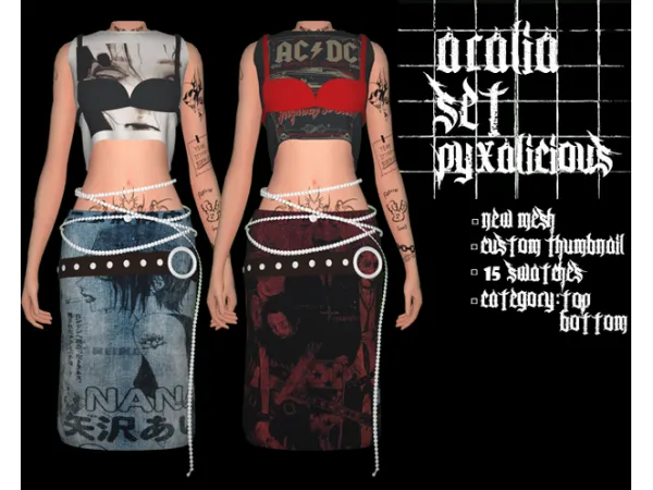 Alpha aralia set by pyx_s4 - The Sims 4 Custom Content