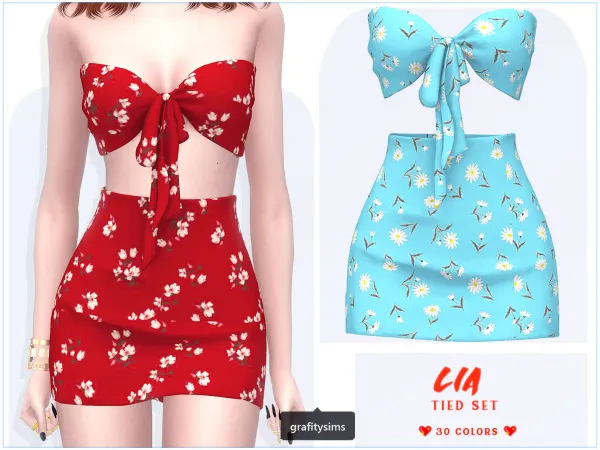 Alpha Lia Tied Set - The Sims 4 Custom Content