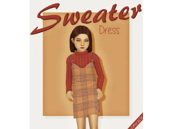 Maxis Match Sweater Dress Kids Version - The Sims 4 Custom Content