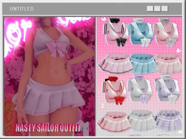 Alpha ﾟNASTI SAILOR OUTFIT V2ﾟ - The Sims 4 Custom Content