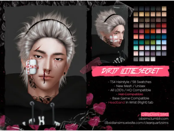 DIRTY LITTLE SECRET HAIRSTYLE by OBSIDIAN SIMS