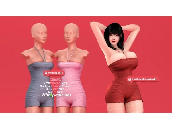 Alpha July Playsuit - The Sims 4 Custom Content