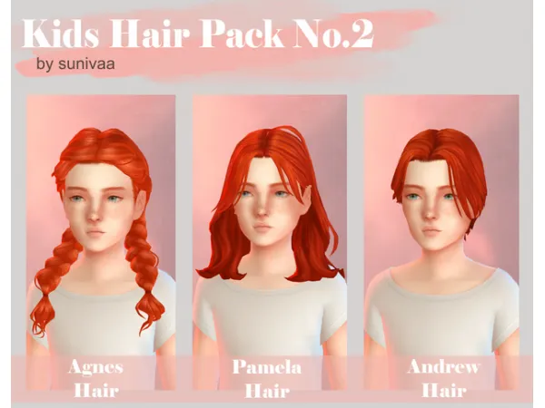 Maxis Match Kids Hair Pack No2 by Sunivaa - The Sims 4 Custom Content