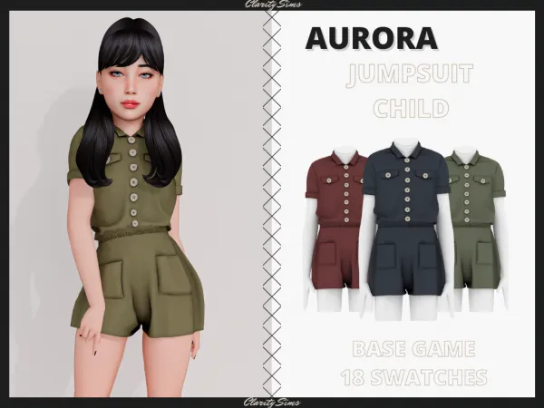 Alpha Aurora Jumpsuit Child - The Sims 4 Custom Content