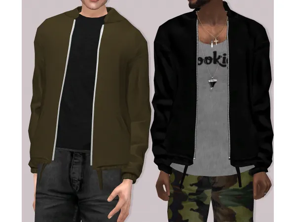 Alpha GSTAR Jacket 2 versions male - The Sims 4 Custom Content