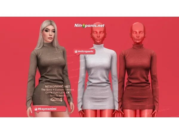Alpha CHYN TURTLENECK - The Sims 4 Custom Content