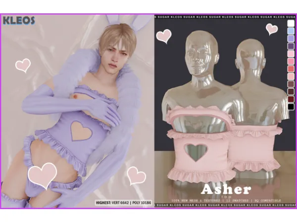 Alpha Asher Top - The Sims 4 Custom Content