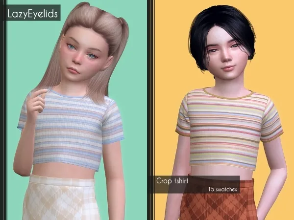 Alpha Crop tshirt - The Sims 4 Custom Content