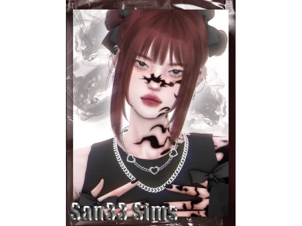 Alpha hearts necklace by san33sims - The Sims 4 Custom Content