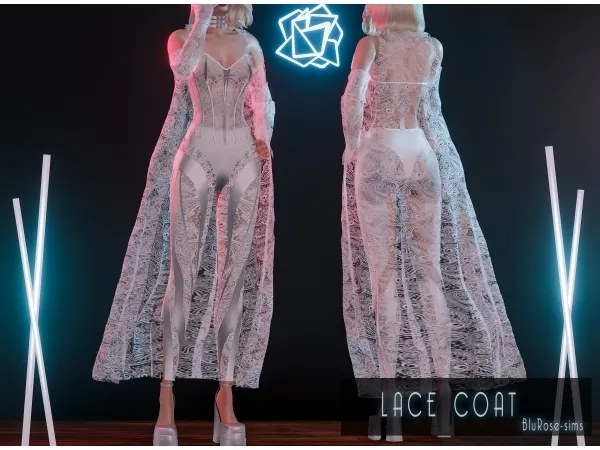 Alpha Lace Coat BR sims - The Sims 4 Custom Content