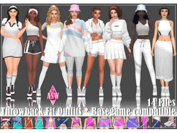 Maxis Match Throwback Fit Outfits Basegame compatible by Annett's Sims 4 Welt ASW - The Sims 4 Custom Content