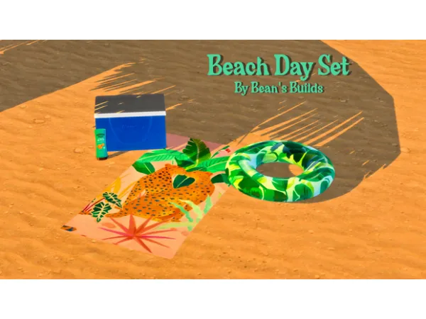 Maxis Match Beach Day Set by Bean's Builds - The Sims 4 Custom Content