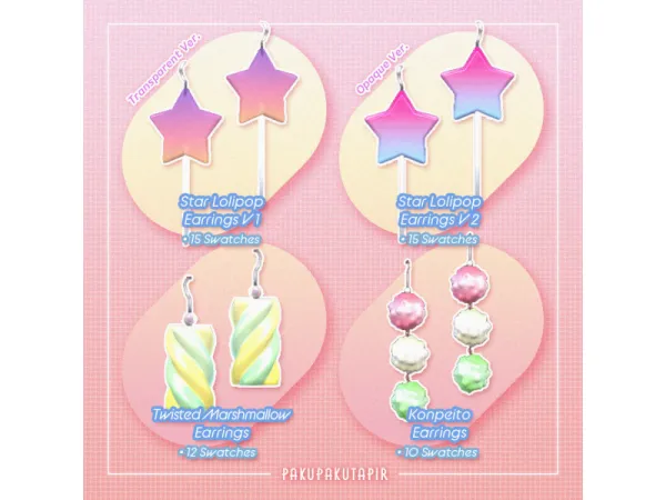 Maxis Match Candy Time Earrings Set - The Sims 4 Custom Content