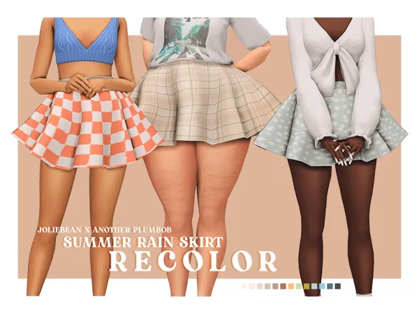 Maxis Match joliebean x another plumbob summer rain skirt recolor by breezytrait - The Sims 4 Custom Content