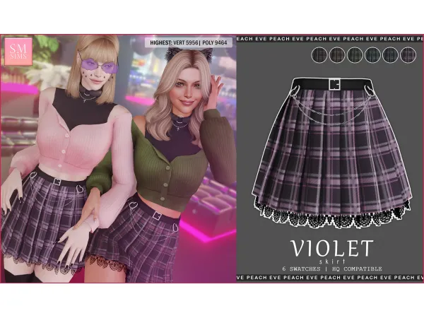 Alpha Violet Skirt - The Sims 4 Custom Content