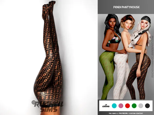 Alpha FENDI PANTYHOSE FREE by ruchellsims - The Sims 4 Custom Content