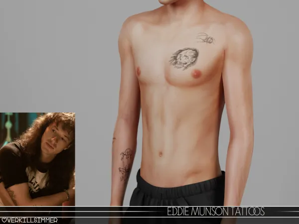 Mix Eddie Munson tattoos - The Sims 4 Custom Content