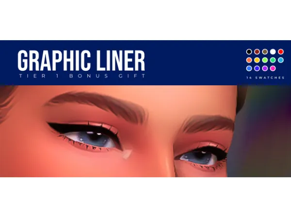 Maxis Match Bonus gift Graphic Eyeliner by TwistedCat - The Sims 4 Custom Content