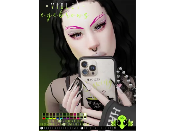 Mix Violet Eyebrows by unidentifiedsims - The Sims 4 Custom Content