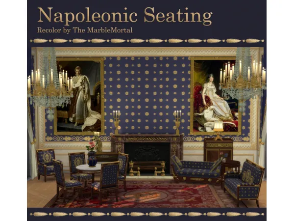 Alpha Napoleonic Seating by TheMarbleMortal - The Sims 4 Custom Content