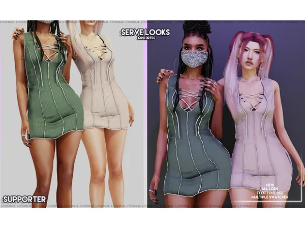 Alpha lynxsimz Serve Looks mini dress - The Sims 4 Custom Content