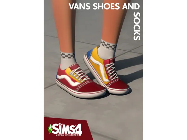 Maxis Match Vans Shoes And Socks All Genders by simsfinds - The Sims 4 custom content