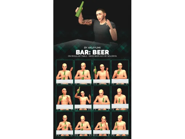 Mix Bar Beer poses by simsfinds - The Sims 4 Custom Content