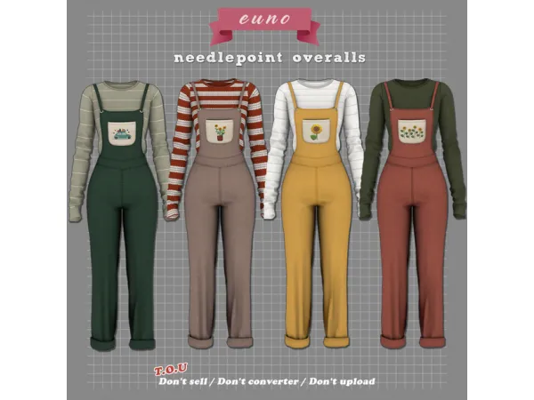 needlepoint overalls modified by eunosims