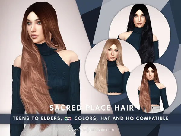 Alpha Sacred Place Hair by Sonya Sims - The Sims 4 Custom Content