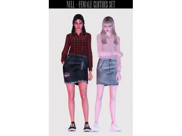 Maxis Match Female Clothes Set by NELL - The Sims 4 Custom Content