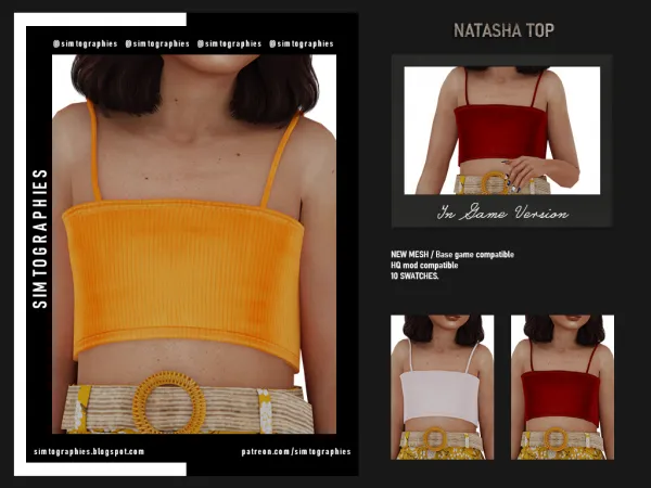 Alpha Natasha Top and Skirt - The Sims 4 Custom Content