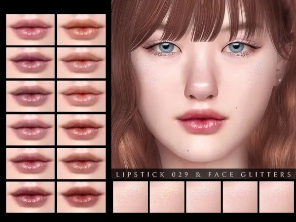 Alpha Lipstick 029 Face Glitter - The Sims 4 Custom Content